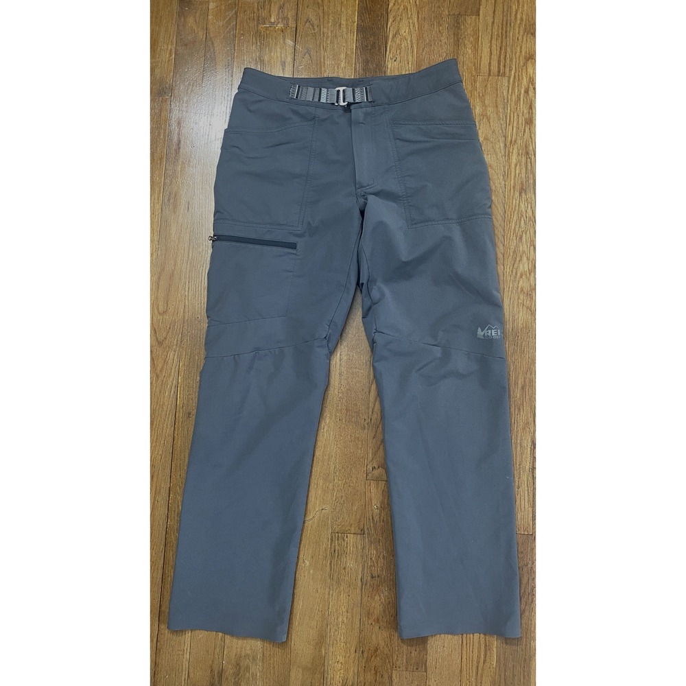 REI Co-Op Men's Activator V2 Soft Shell Pants Gray Belted Outdoor Hiking 32WX30L